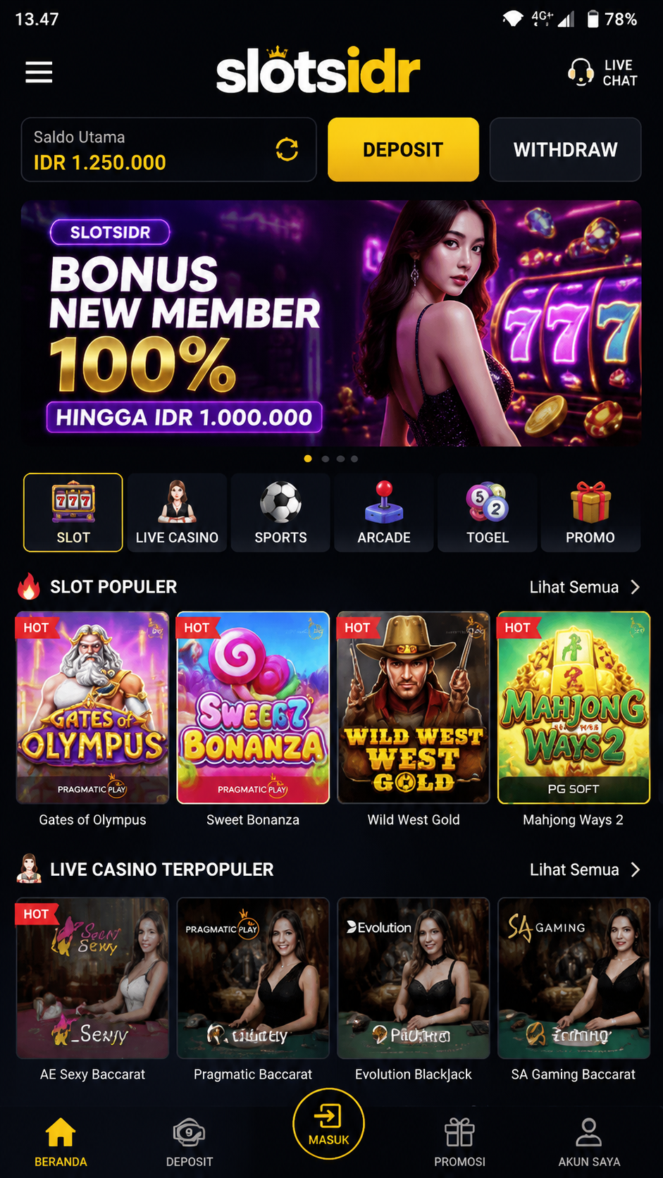 Screenshot 2 slotsidr
